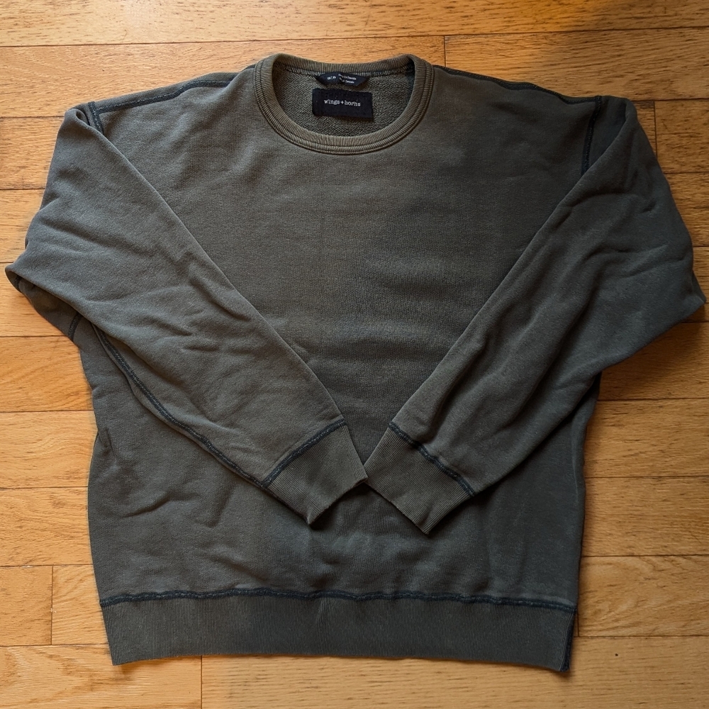 Wings And Horns Green Crewneck Sweater